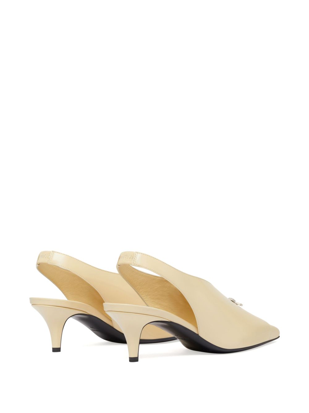 Courrèges leather slingbacks with logo plaque Neutrals