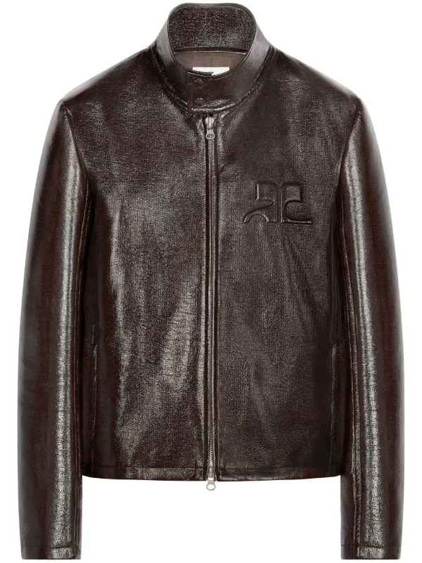 【関税込み】COURREGES 'Motorcycle Vinyl' jacket ZIPPED VINYL BIKER JACKET - courrèges