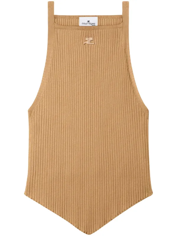 courrèges - vintage rib knit 1970s Vintage Courreges Top Yellow Ribbed Knit Ladies Size S