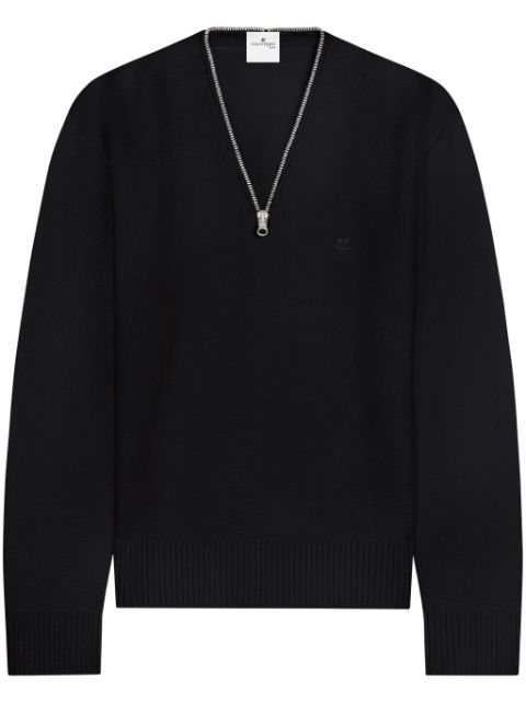 Courrèges zip-detailing wool sweater