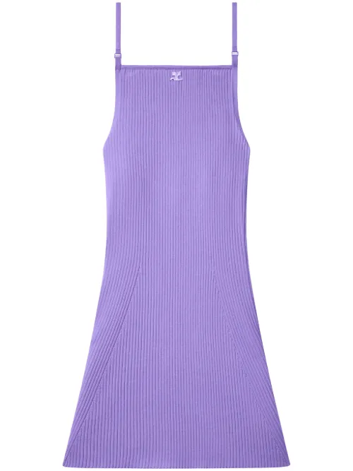 Robe courte en maille à design nervuré - Courrèges - Modalova