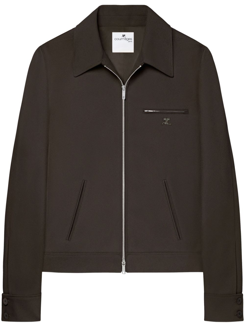 Courrèges Signature Retro Logo-embroidered Jacket In Brown