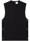 Courrèges buckle-detail sleeveless wool top - Black