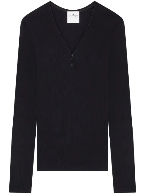 Courrèges 90's zip-neck T-shirt
