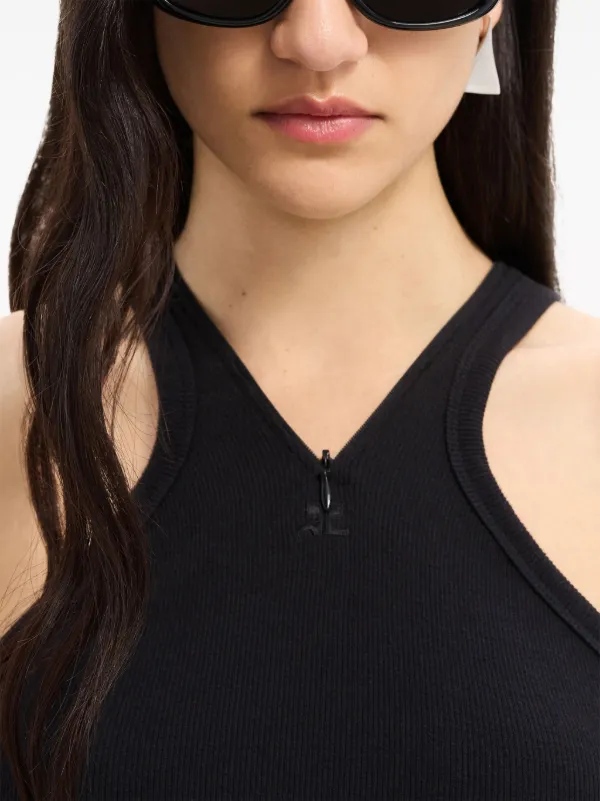 courrèges ブラック タンクトップ S Courrèges ロゴ タンクトップ | ブラック | FARFETCH JP