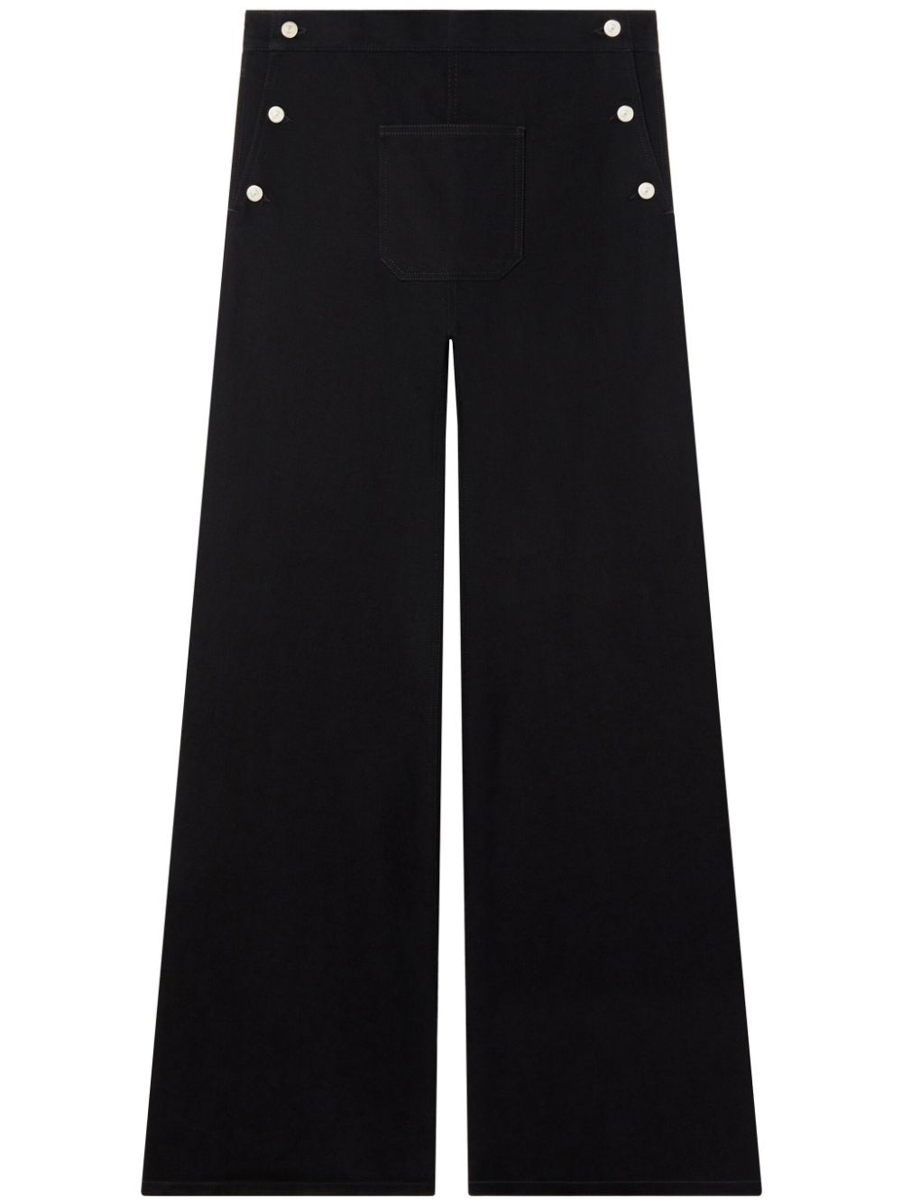 Courrèges wide-leg cotton-blend trousers – Black