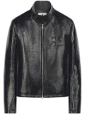 Courrèges logo-embossed patent biker jacket - Black