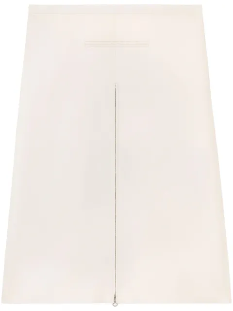 Courrèges zip-detail twill midi skirt