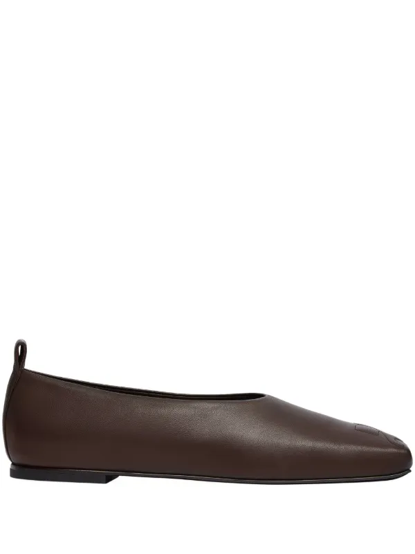 Courrèges Minimal Leather Loafers Brown FARFETCH PH