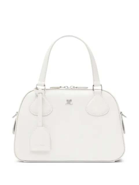 Courrèges logo plaque leather bowling bag