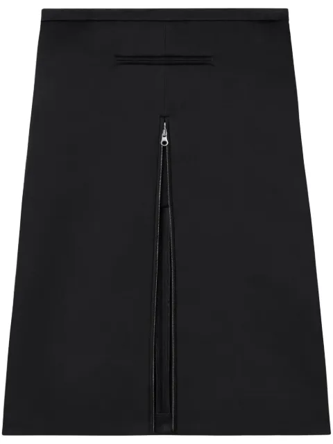 Courrèges zip-detail satin midi skirt