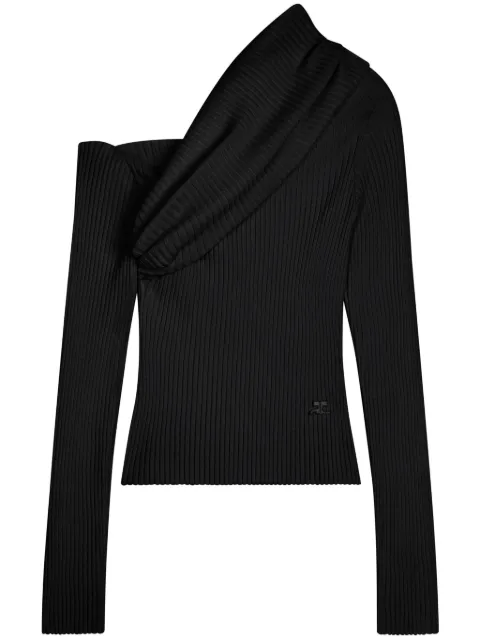 Courrèges logo-embroidered knitted jumper 