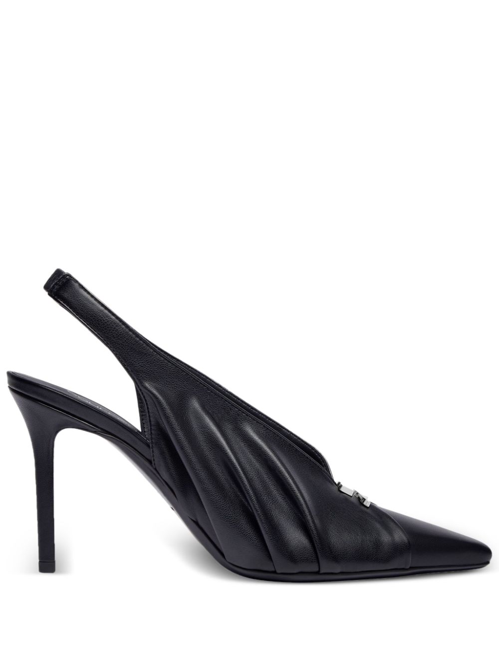 Courrèges draped faux leather slingbacks Black