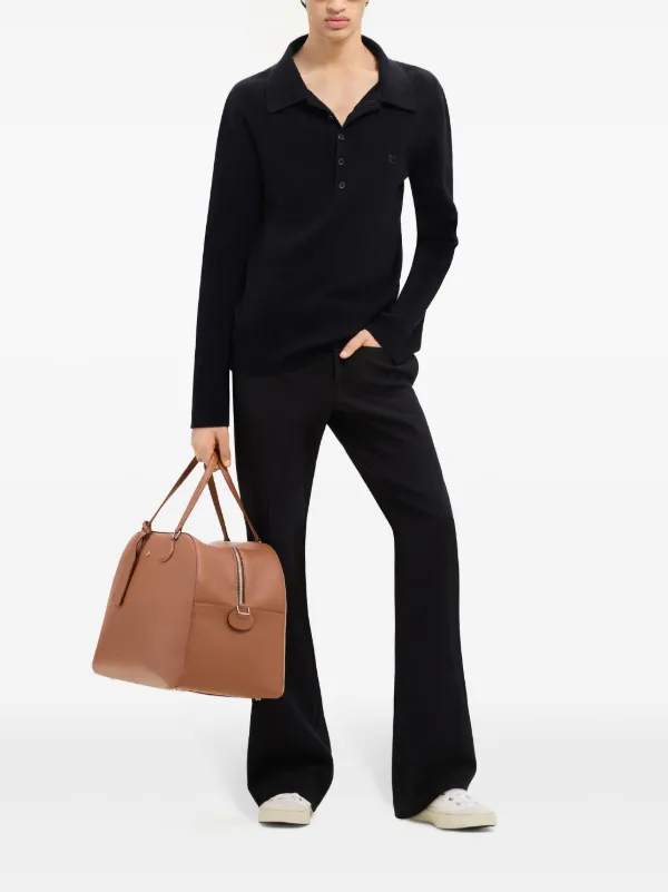 Courrèges cotton-wool Blend Polo Shirt | Black | FARFETCH JO