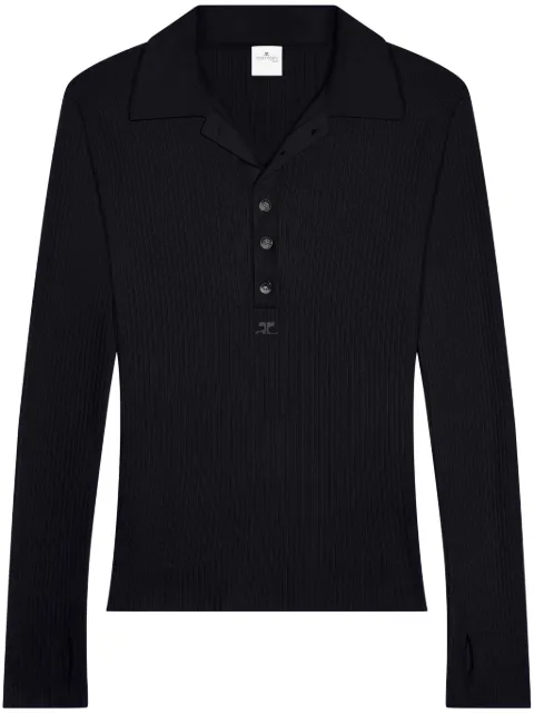 Courrèges cotton-wool blend polo shirt
