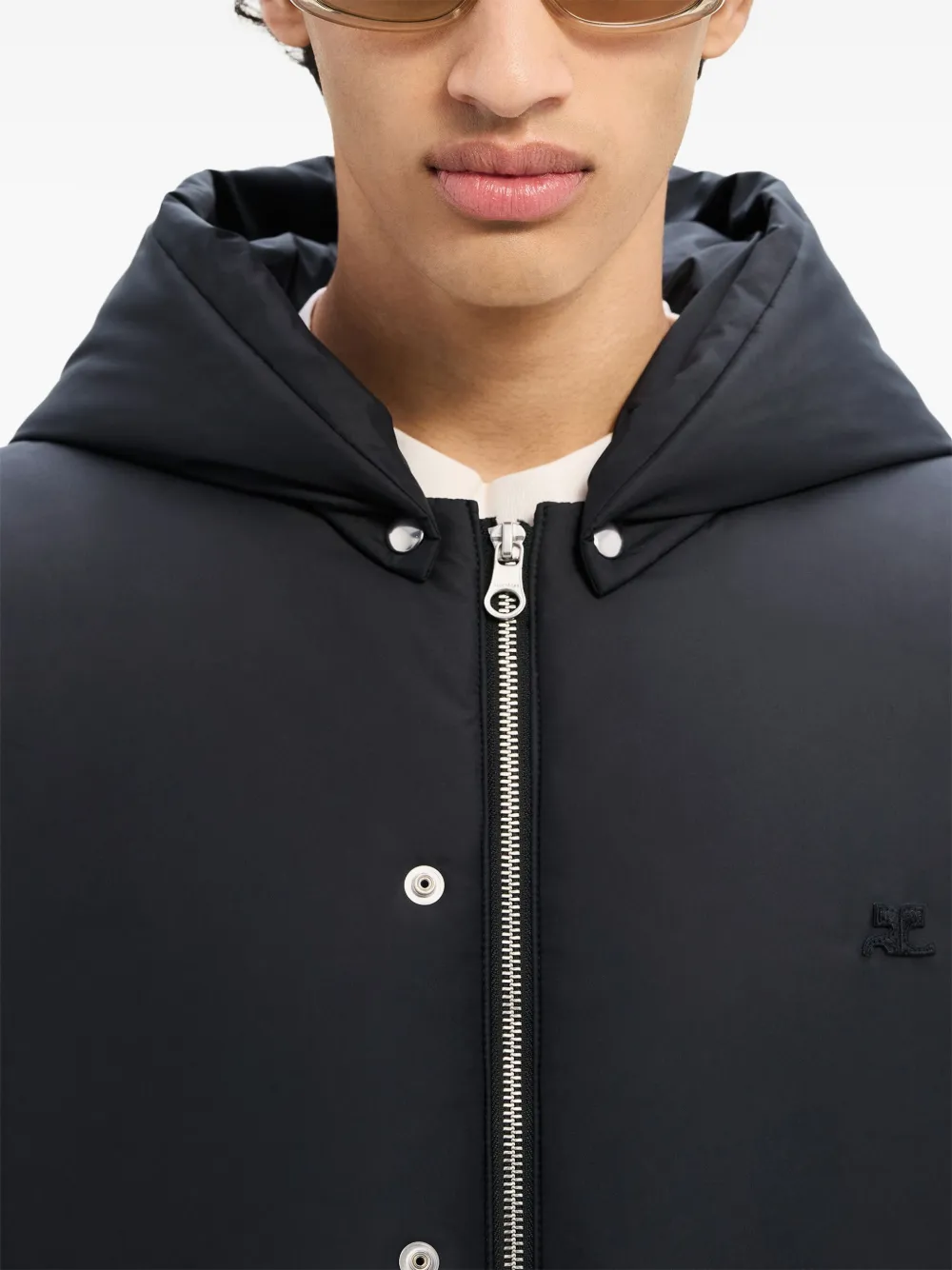 Courrèges logo-patch Padded Gilet | Black | FARFETCH CA