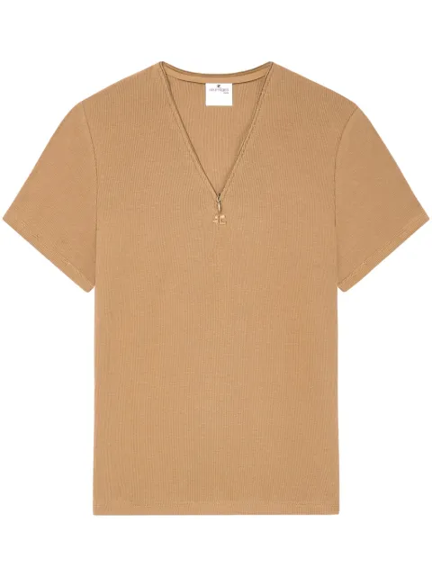 Courrèges logo-embroidered cotton-blend T-shirt 