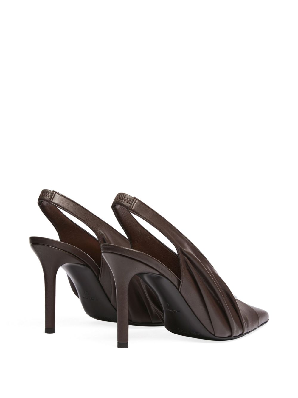 Courrèges draped faux leather slingbacks Brown