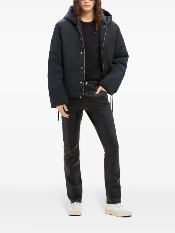 Courrèges logo-appliqué Hooded Puffer Jacket | Black | FARFETCH