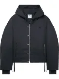 Courrèges logo-appliqué hooded puffer jacket - Black