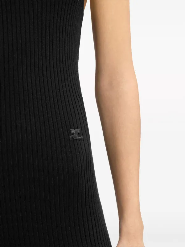 Courreges【関税送料込】Undressed リブニットロングドレス Courrèges リブニット ロングドレス | ブラック | FARFETCH JP