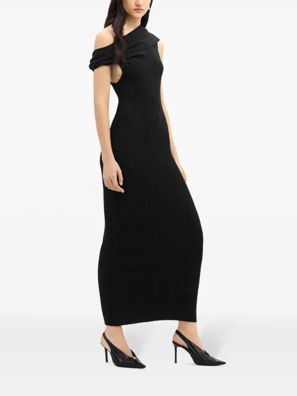 COURREGES>>>リブニットのリバーシブルロングドレス Courrèges リブニット ロングドレス | ブラック | FARFETCH JP