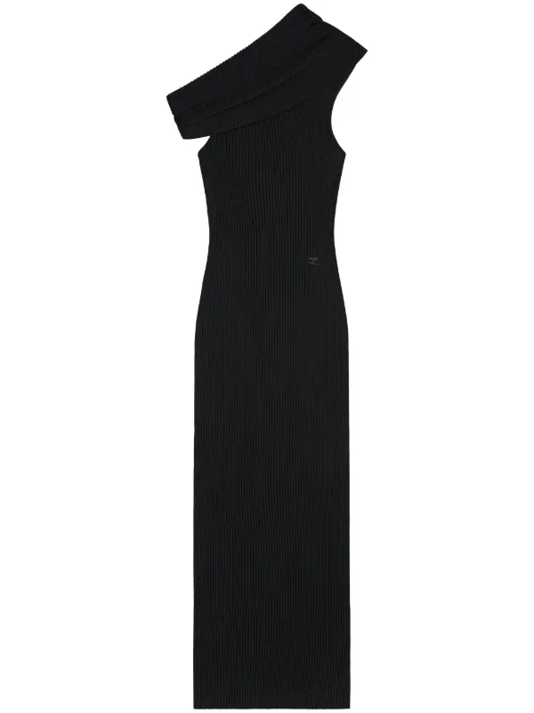 Courreges【関税送料込】Undressed リブニットロングドレス Courrèges リブニット ロングドレス | ブラック | FARFETCH JP
