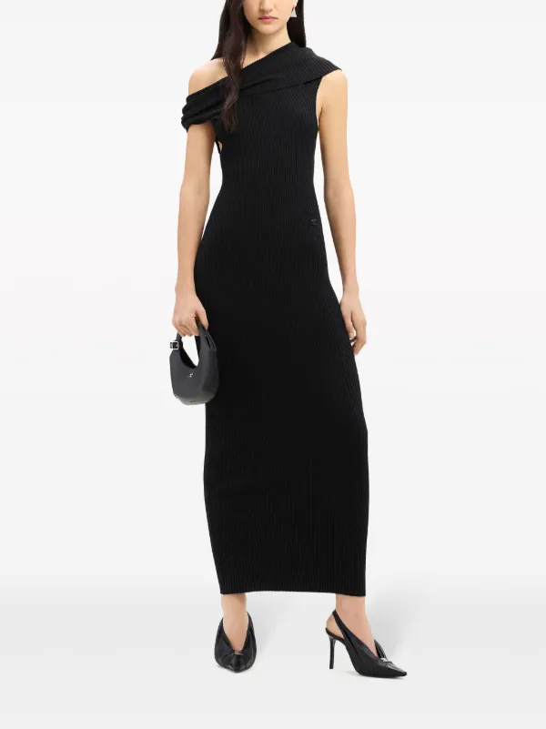 COURREGES>>>リブニットのリバーシブルロングドレス Courrèges リブニット ロングドレス | ブラック | FARFETCH JP