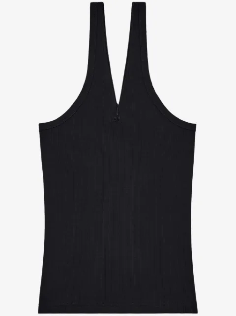 Courrèges logo-embroidered cotton-blend top 