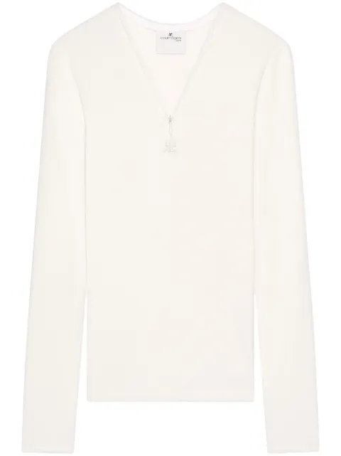 Courrèges 90's zip-neck T-shirt