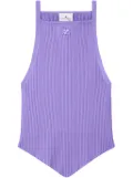 Courrèges Pointy rib-knit tank top - Purple