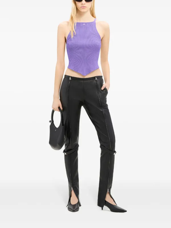 タンクトップ Courreges Paris パープル M Courrèges Pointy リブニット タンクトップ | パープル | FARFETCH JP