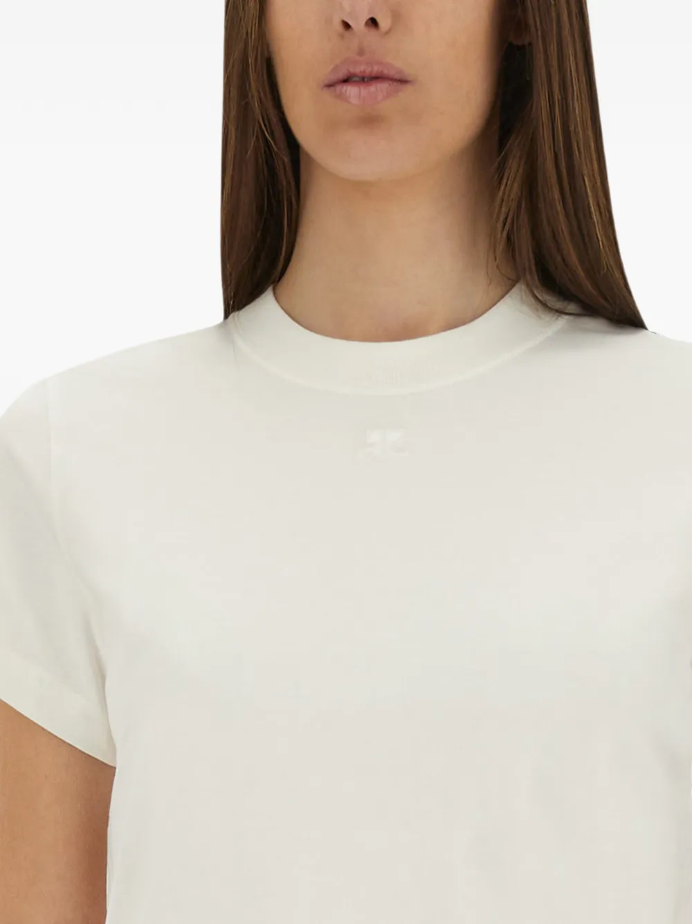 Courrèges T-shirt met logopatch Wit