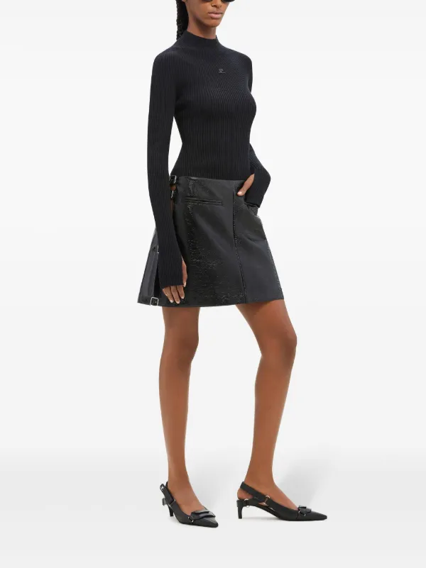 ミニスカート COURREGES Women Mid Skirts 324CJU187VY0015 9999 BLACK Courrèges Multi Sangle - Mini skirt for Woman - Black