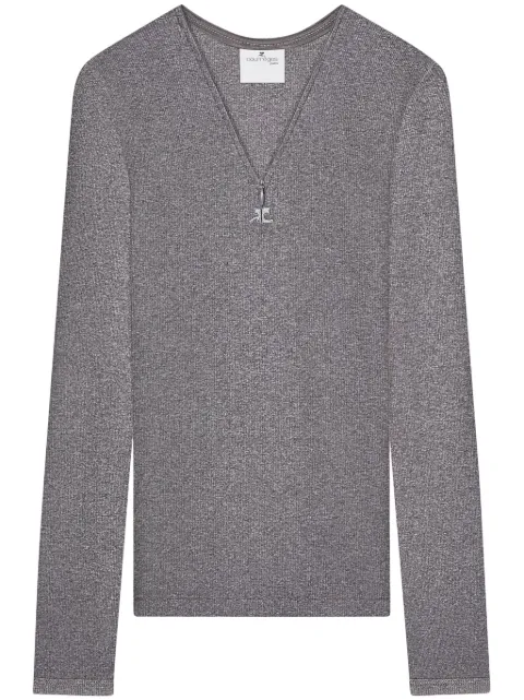 Courrèges 90's zip-neck T-shirt