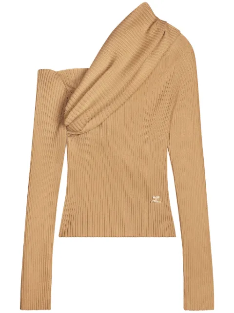 Courrèges logo-embroidered knitted jumper 