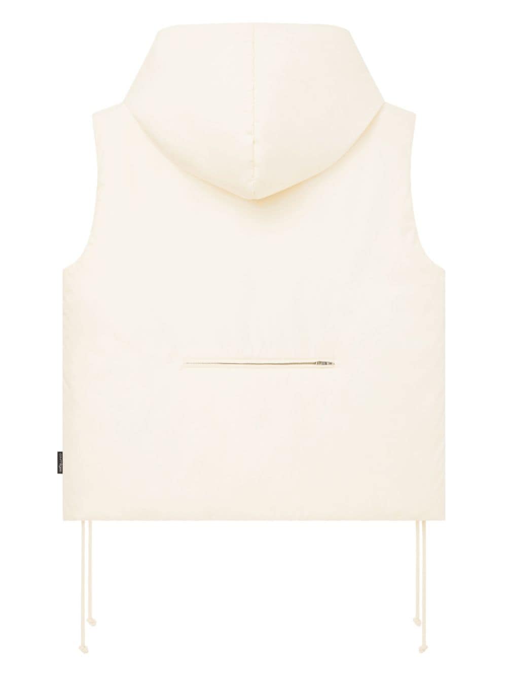 Shop Courrèges Hooded Padded Gilet In Neutrals