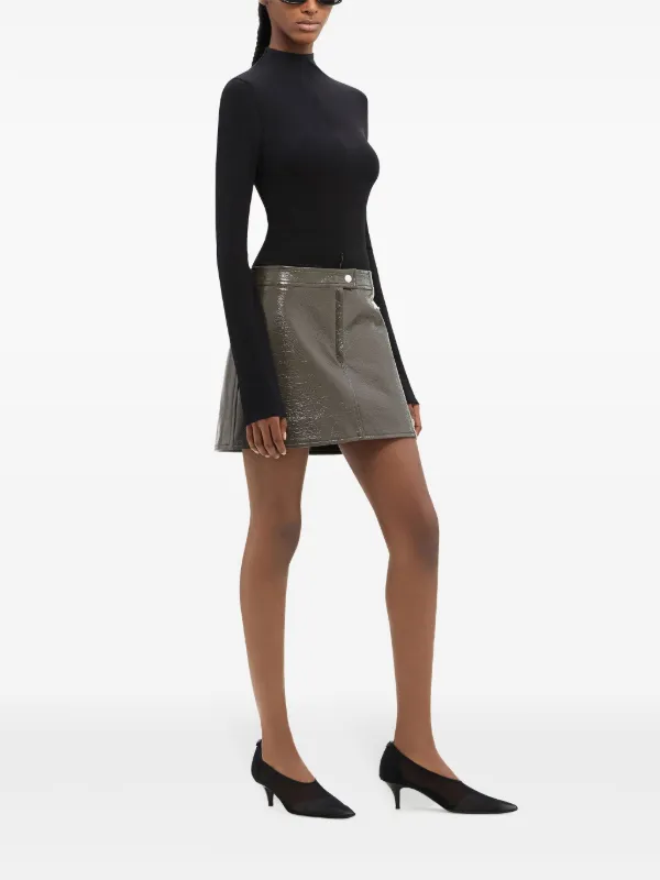 Courrèges Reedition Vinyl Mini Skirt | Green | FARFETCH RO