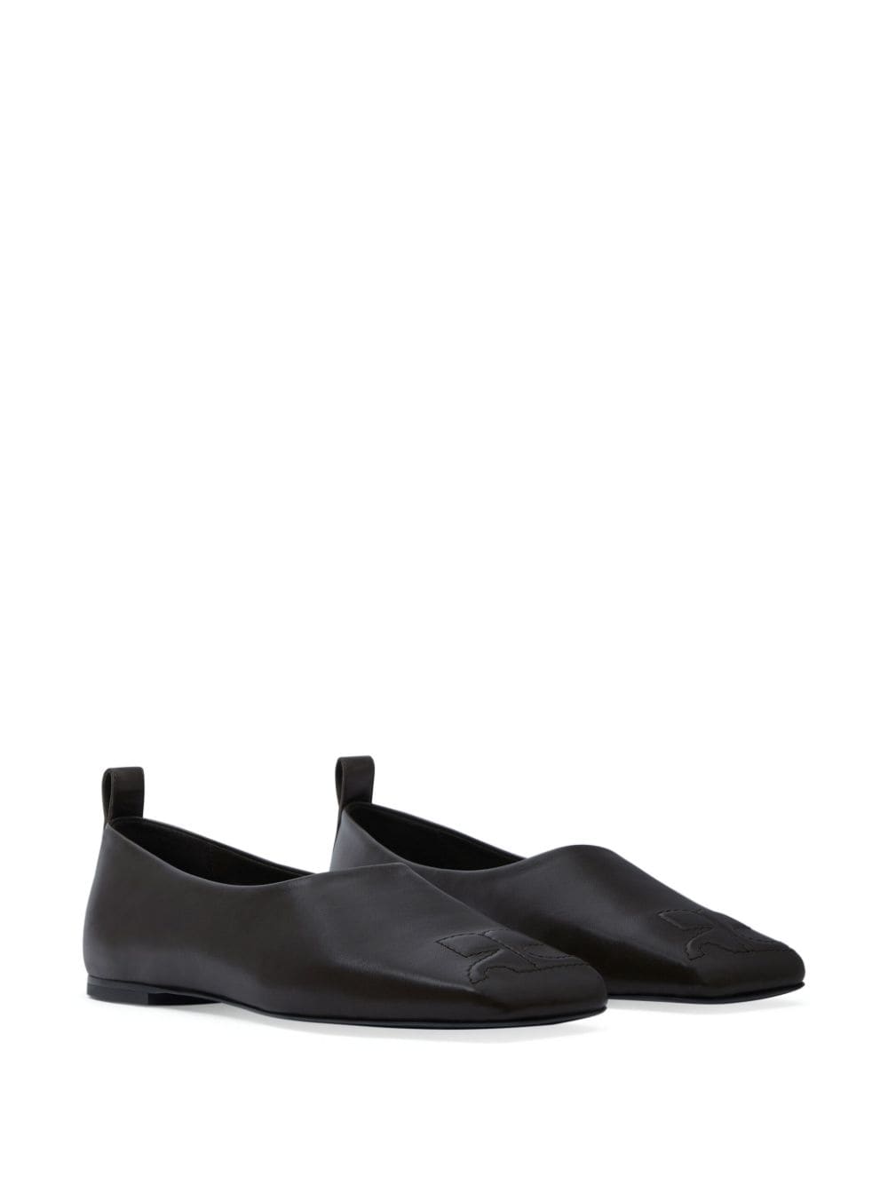 Courrèges Minimal leren loafers - Zwart