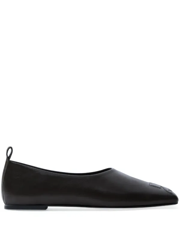 Courrèges Minimal Leather Loafers Black FARFETCH PH - Main Image