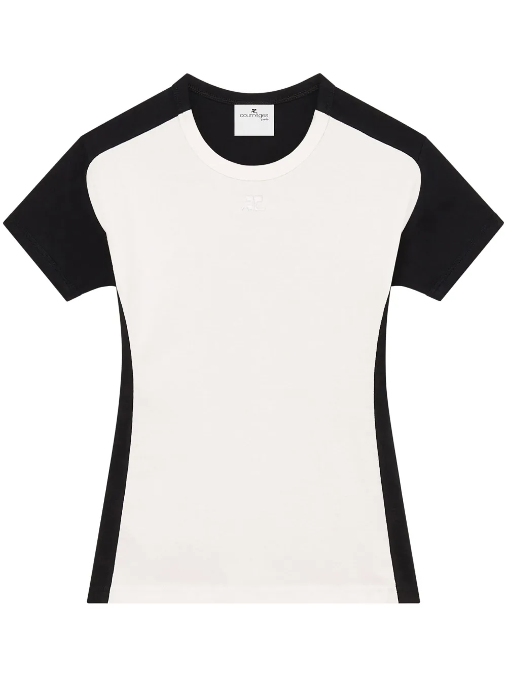 Shop Courrèges Contrast Frame Cotton T-shirt In White