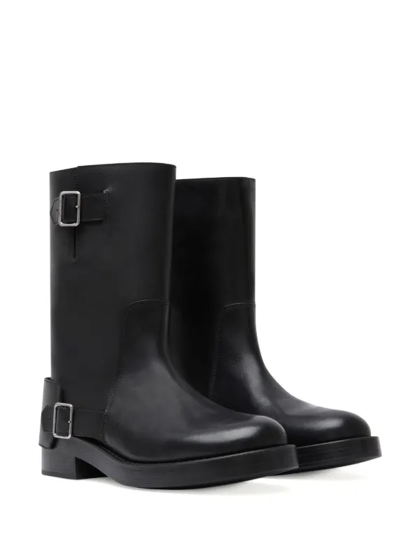 ロングブーツ Courreges Black leather Americana boots Americana boots High heels boots in black leather – Deliberti