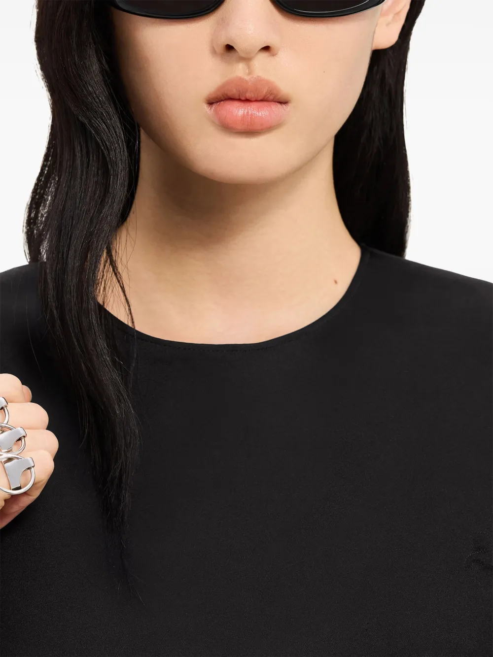 Courrèges Satijnen top Zwart