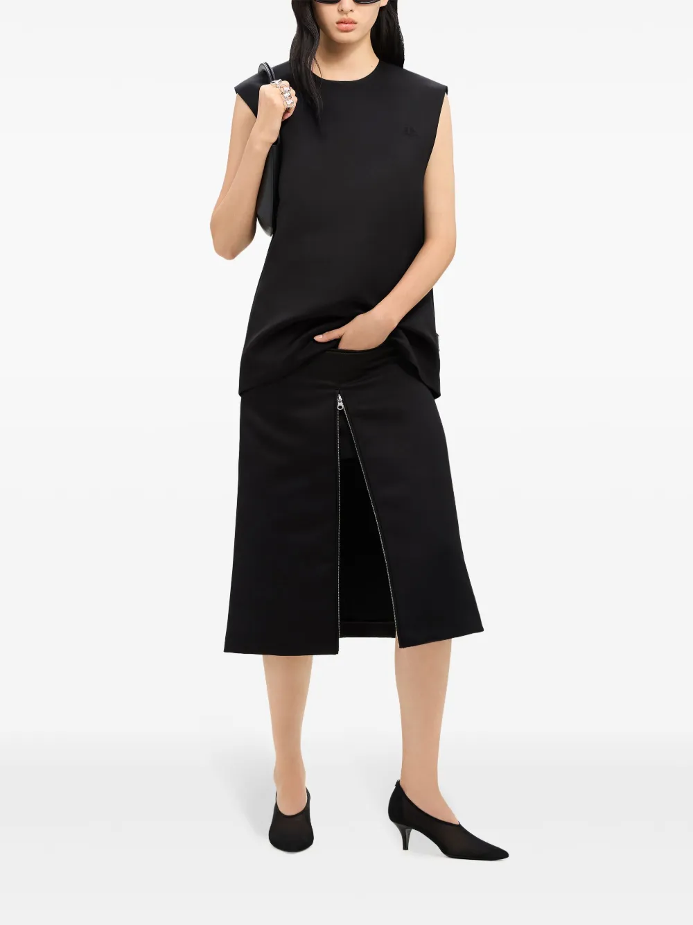 Courrèges Satijnen top - Zwart