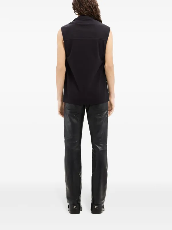 Courrèges draped-detail Cotton Tank Top | Black | FARFETCH