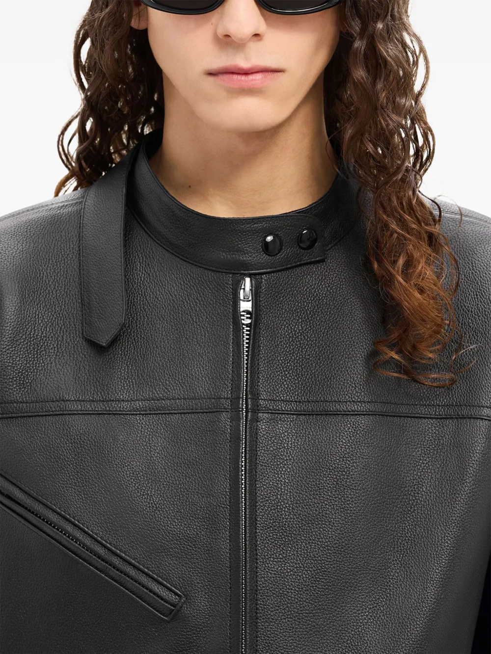 Courrèges Racer Buckle レザージャケット | ブラック | FARFETCH JP