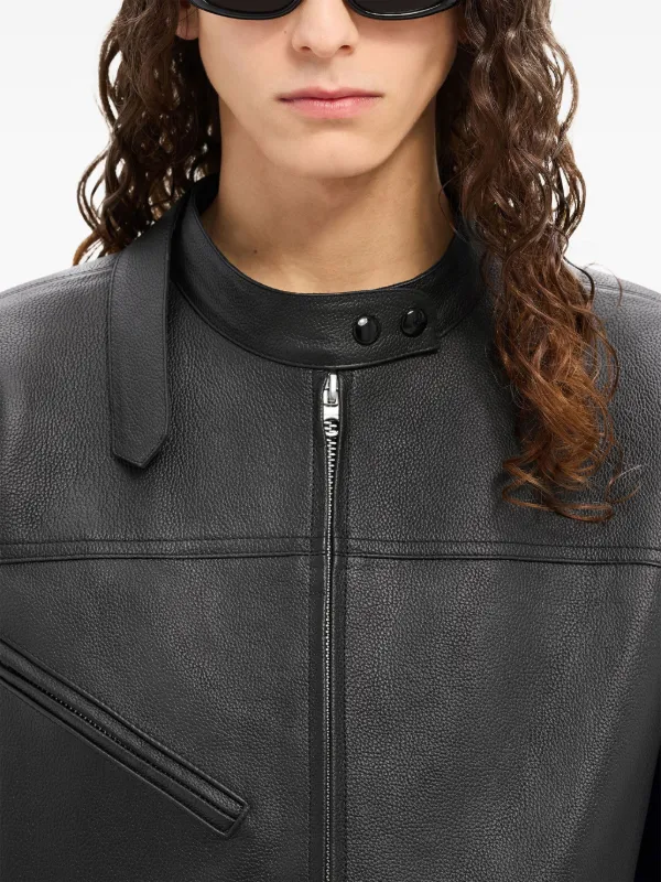 【関税込み】Courreges ブラック Racer Buckle レザージャケット Courrèges Racer Buckle Leather Jacket | Black | FARFETCH JO