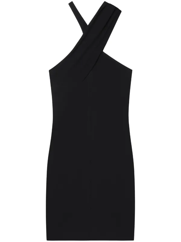 Courrges criss-cross Jersey Mini Dress | Black | FARFETCH UK