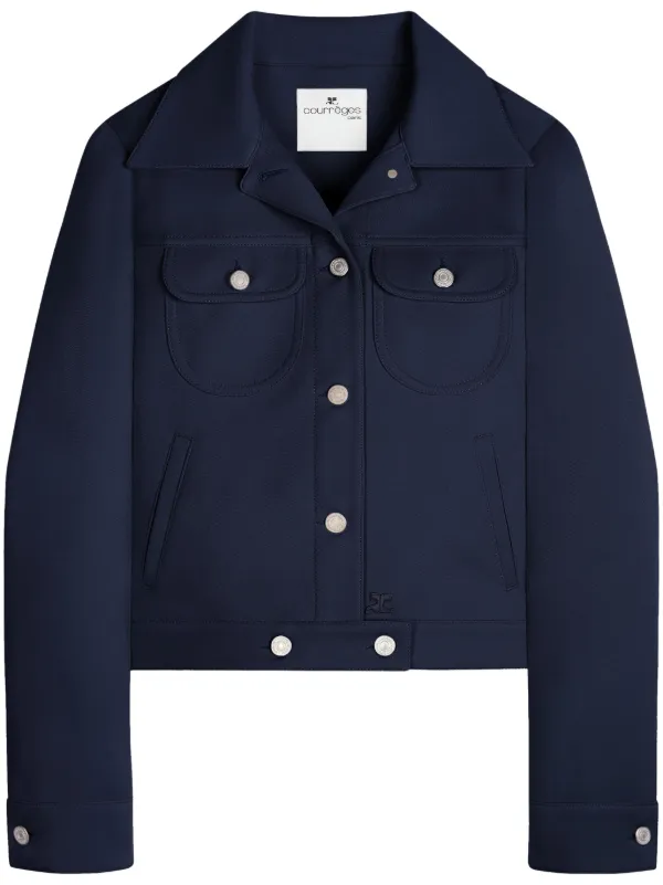 Courrèges Twill Trucker Jacket in Blue