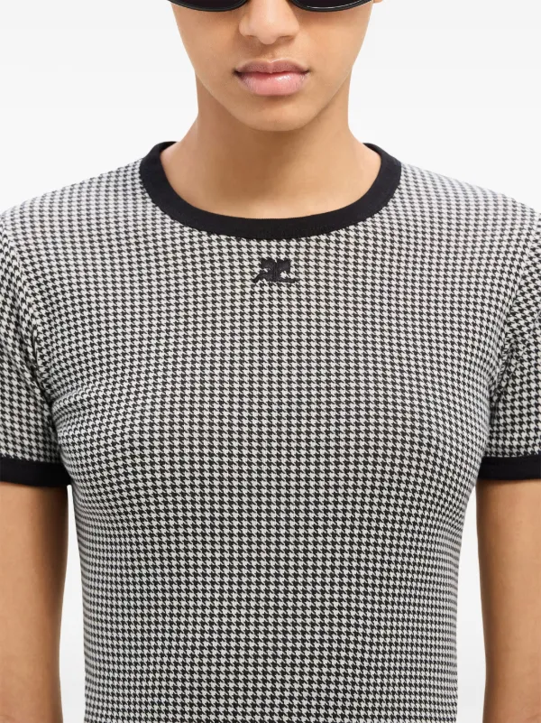 courreges コントラストトリム Tシャツ Courrèges コントラストトリム Tシャツ | ブラック | FARFETCH JP